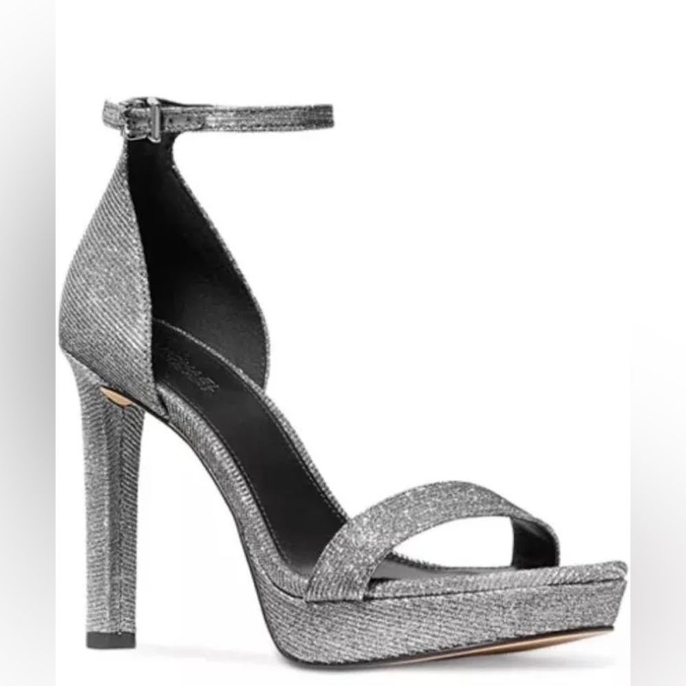 NWOT Michael Kors Margot Silver Platform Heels